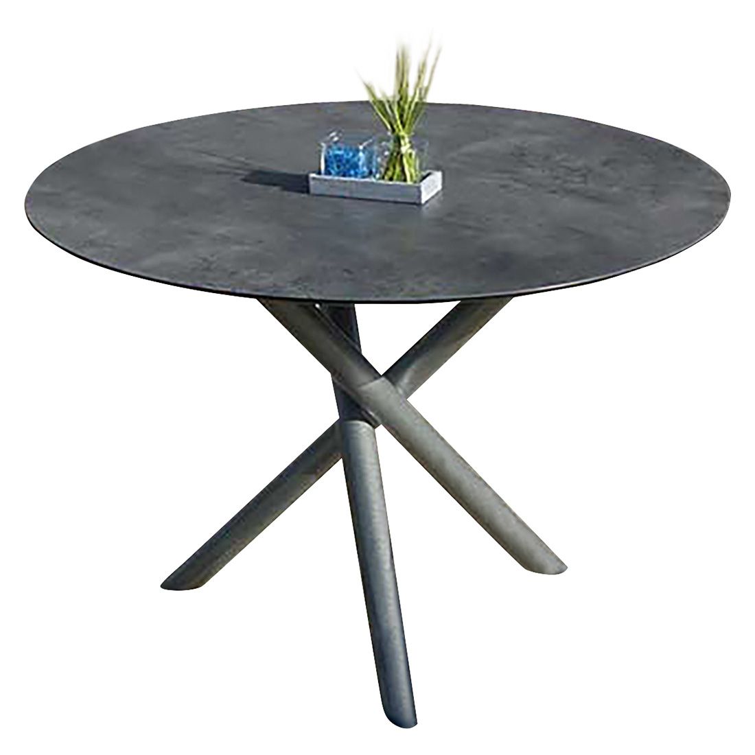 Detalj av Bordplate Mikado HPL Ø110 cm betong Zebra