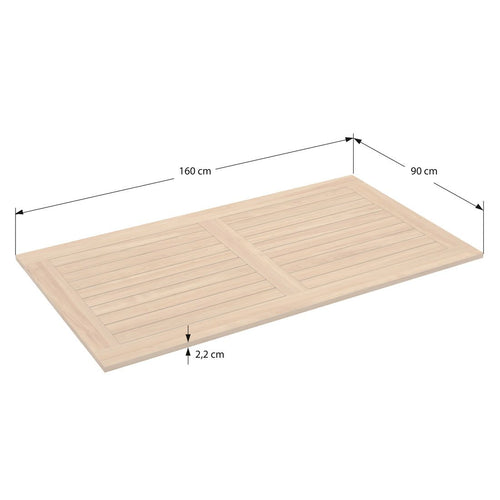 Bordplate teak 160x90 cm natur - OUTLIV bakside