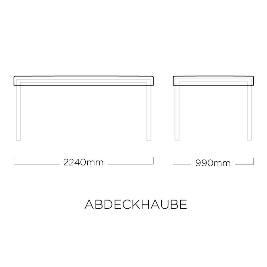 Montert bordtrekk til hagebord 224x99 cm polyester Kettler