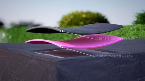 Bordtrekk til hagebord 280x110x70 cm grå - AeroCover forfra