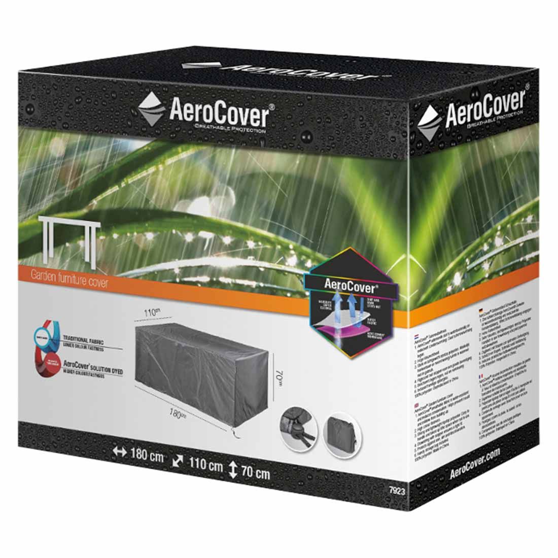 bordtrekk til hagebord 180x110x70 cm antrasitt aeroCover snorer