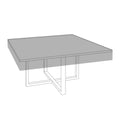 Bordtrekk til hagebord Quadux 150x150 cm svart fra Zebra sett forfra