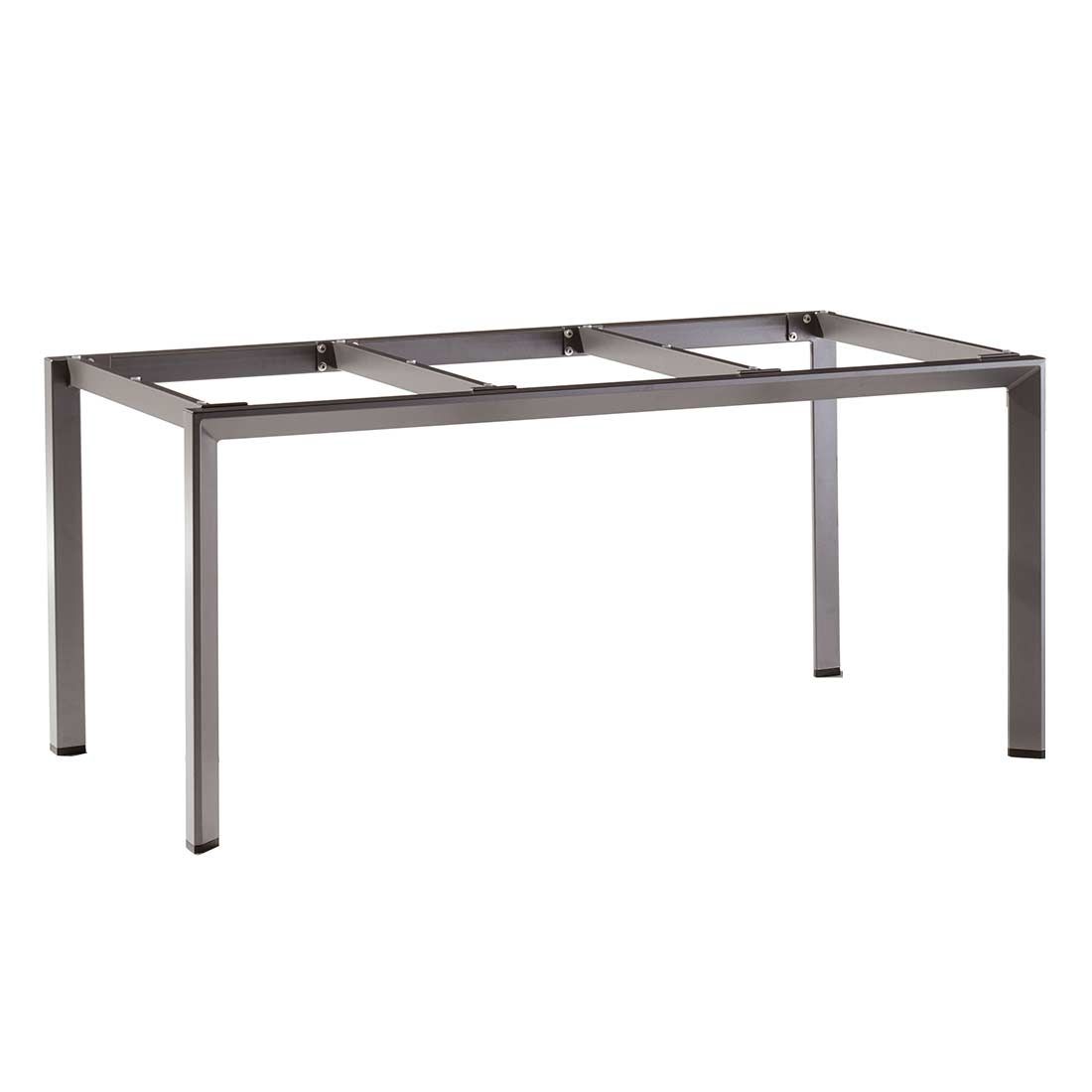 Bordunderstell 160x90 cm aluminium jerngrå - Sieger forfra