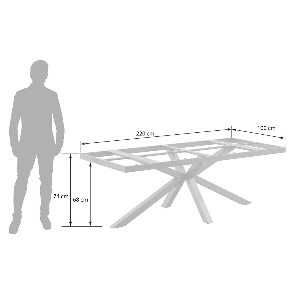 Bordunderstell 220x100 cm aluminium antrasitt - OUTLIV bakside