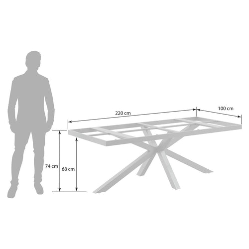 Bordunderstell 220x100 cm aluminium antrasitt - OUTLIV bakside