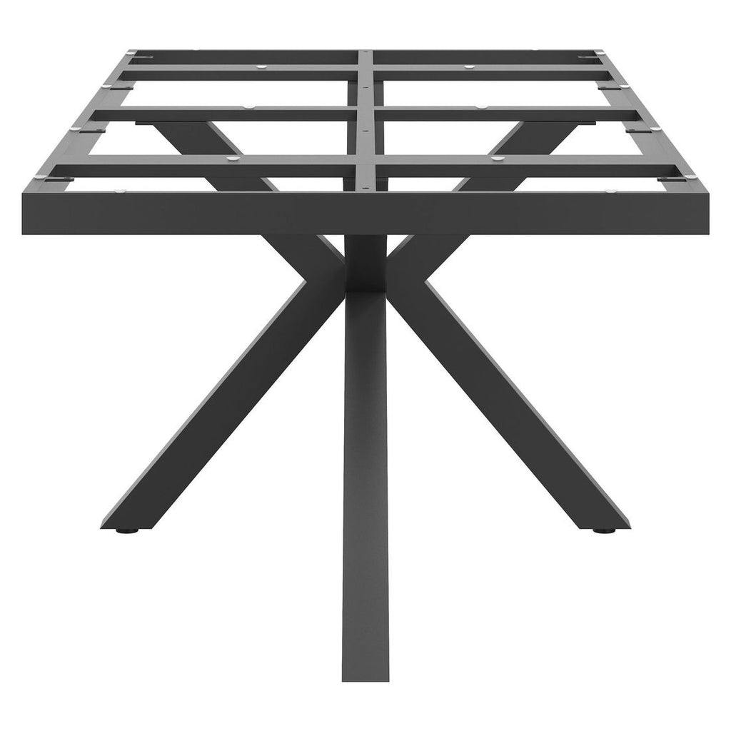 Montert Bordunderstell 220x100 cm aluminium antrasitt - OUTLIV på terrasse