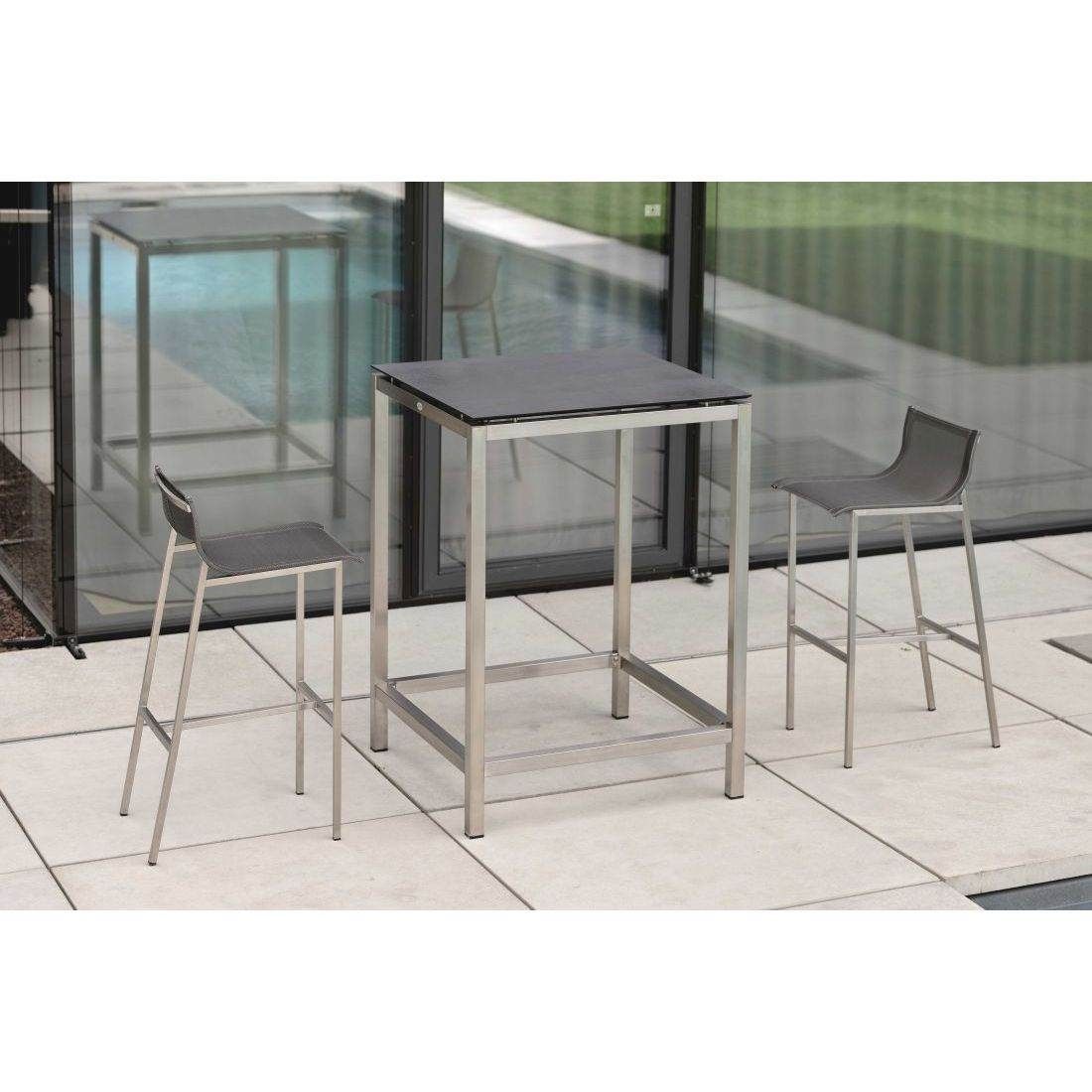 Bordunderstell 80x80 cm rustfritt stål Stern sett fra siden