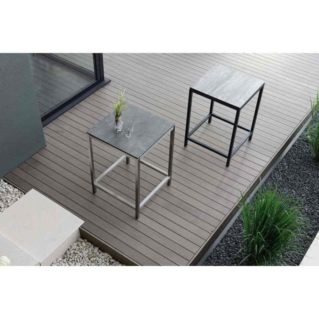 Bordunderstell 80x80 cm rustfritt stål Stern med bordplate