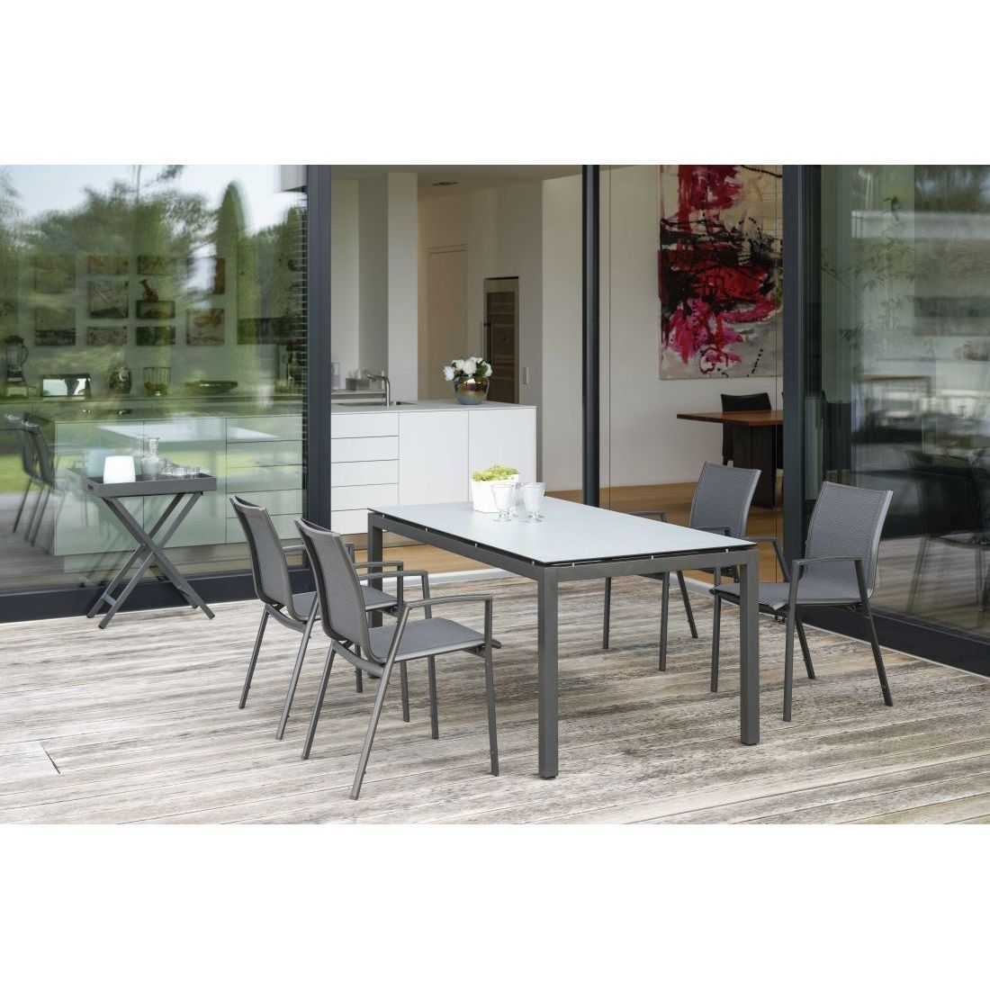 Bordunderstell aluminium 160x90 cm antrasitt - Stern