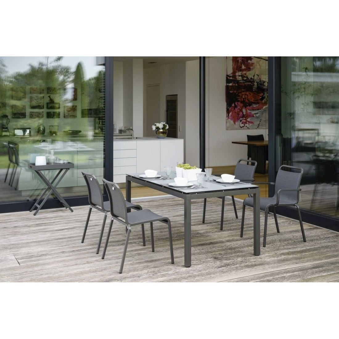Bordunderstell aluminium 160x90 cm antrasitt - Stern