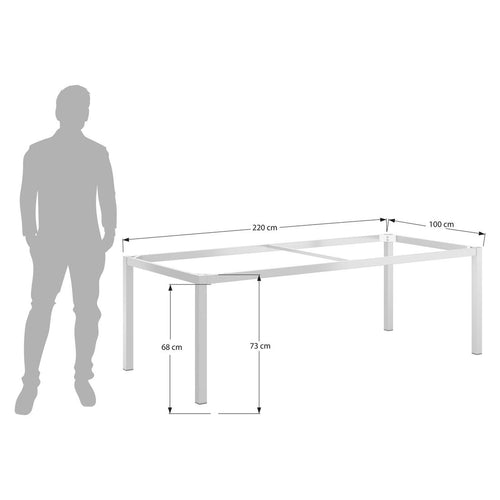Bordunderstell aluminium 220x100 cm sølv - OUTLIV bakside