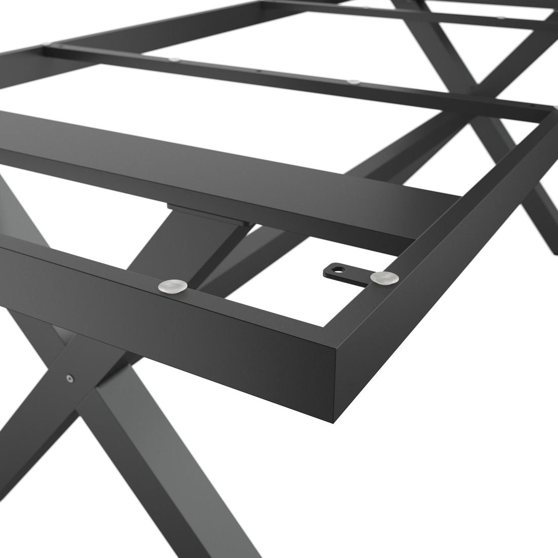 Nærbilde av aluminiumskonstruksjon på bordunderstell aluminium antrasitt 220x100 cm - OUTLIV