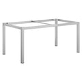 Bordunderstell aluminium sølv 160x90 cm fra OUTLIV forfra
