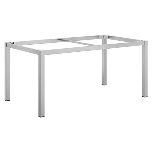 Bordunderstell aluminium sølv 160x90 cm fra OUTLIV forfra