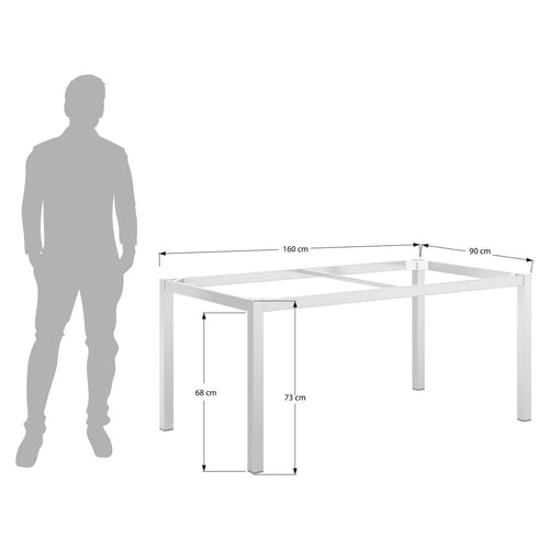 Bordunderstell aluminium sølv 160x90 cm fra OUTLIV bakside