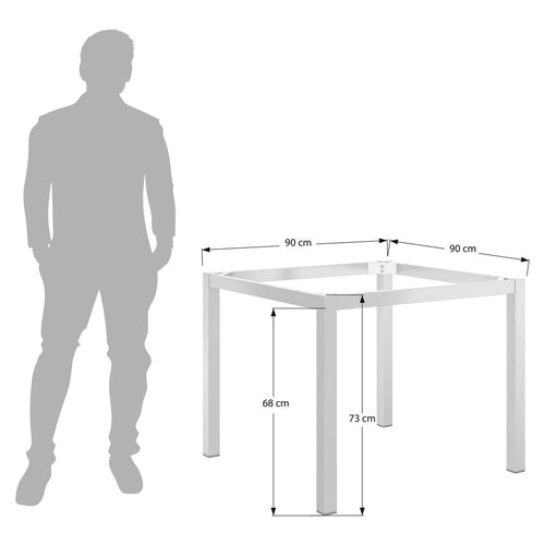Bordunderstell aluminium sølv 90x90 cm - OUTLIV bakside