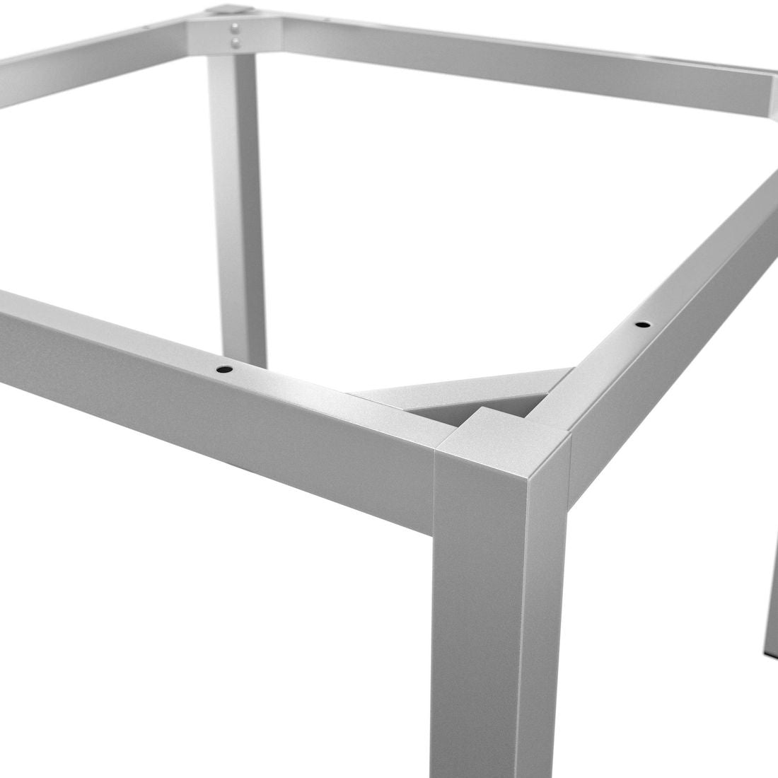 Montert Bordunderstell aluminium sølv 90x90 cm - OUTLIV på terrasse