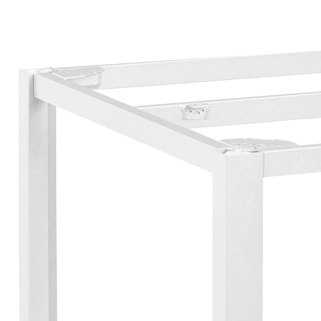 Detalj av Bordunderstell Cubic 180x95 cm aluminium hvit matt