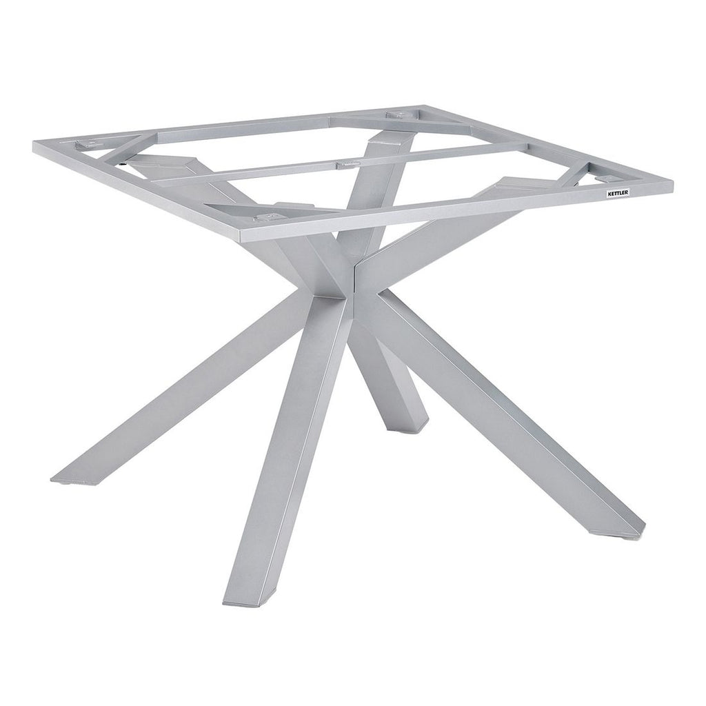 Bordunderstell Cubic 95x95 cm aluminium sølv forfra