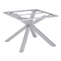 Bordunderstell Cubic 95x95 cm aluminium sølv forfra