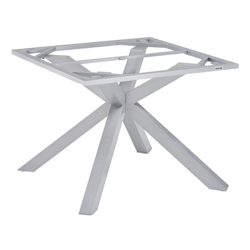 Bordunderstell Cubic 95x95 cm aluminium sølv forfra