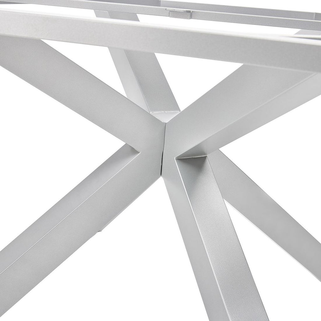 Montert Bordunderstell Cubic 95x95 cm aluminium sølv med bordplate