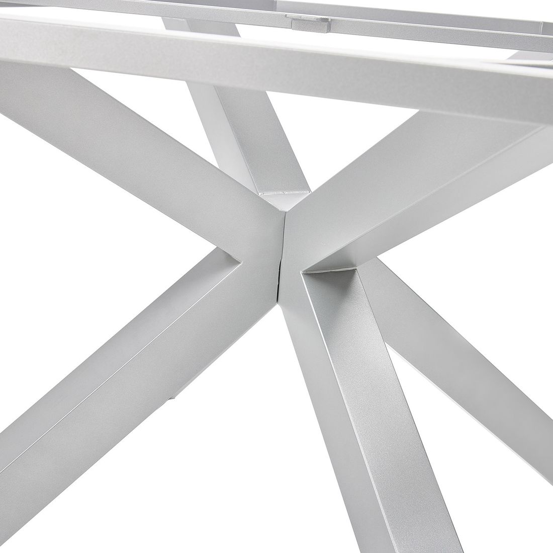 Montert Bordunderstell Cubic 95x95 cm aluminium sølv med bordplate
