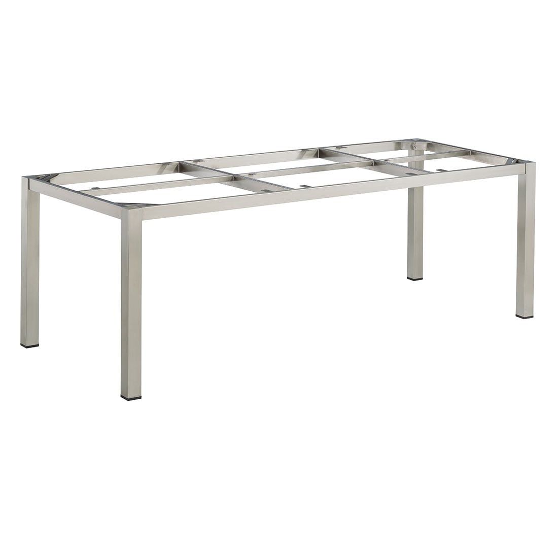 Bordunderstell Cubic rustfritt stål 220x95 cm forfra