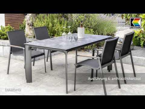Bordunderstell Diamond aluminium 95x95 cm sølv forfra