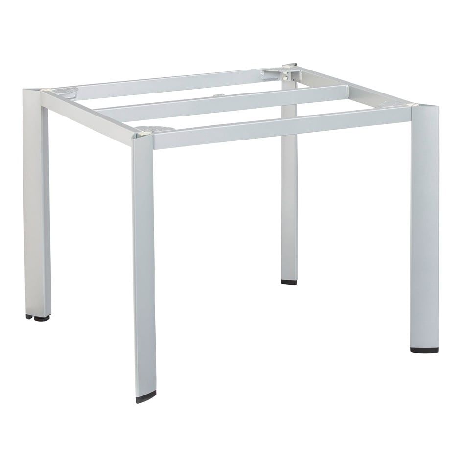Bordunderstell Edge aluminium 95x95 cm sølv fra Kettler, forfra