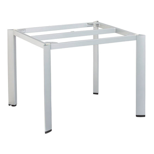 Bordunderstell Edge aluminium 95x95 cm sølv fra Kettler, forfra