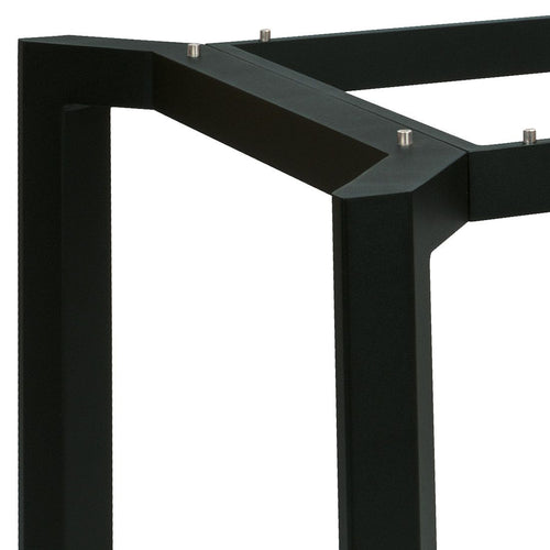 Bordunderstell Penta 90x90 cm aluminium svart matt detalj