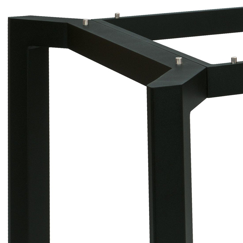 Bordunderstell Penta 90x90 cm aluminium svart matt detalj