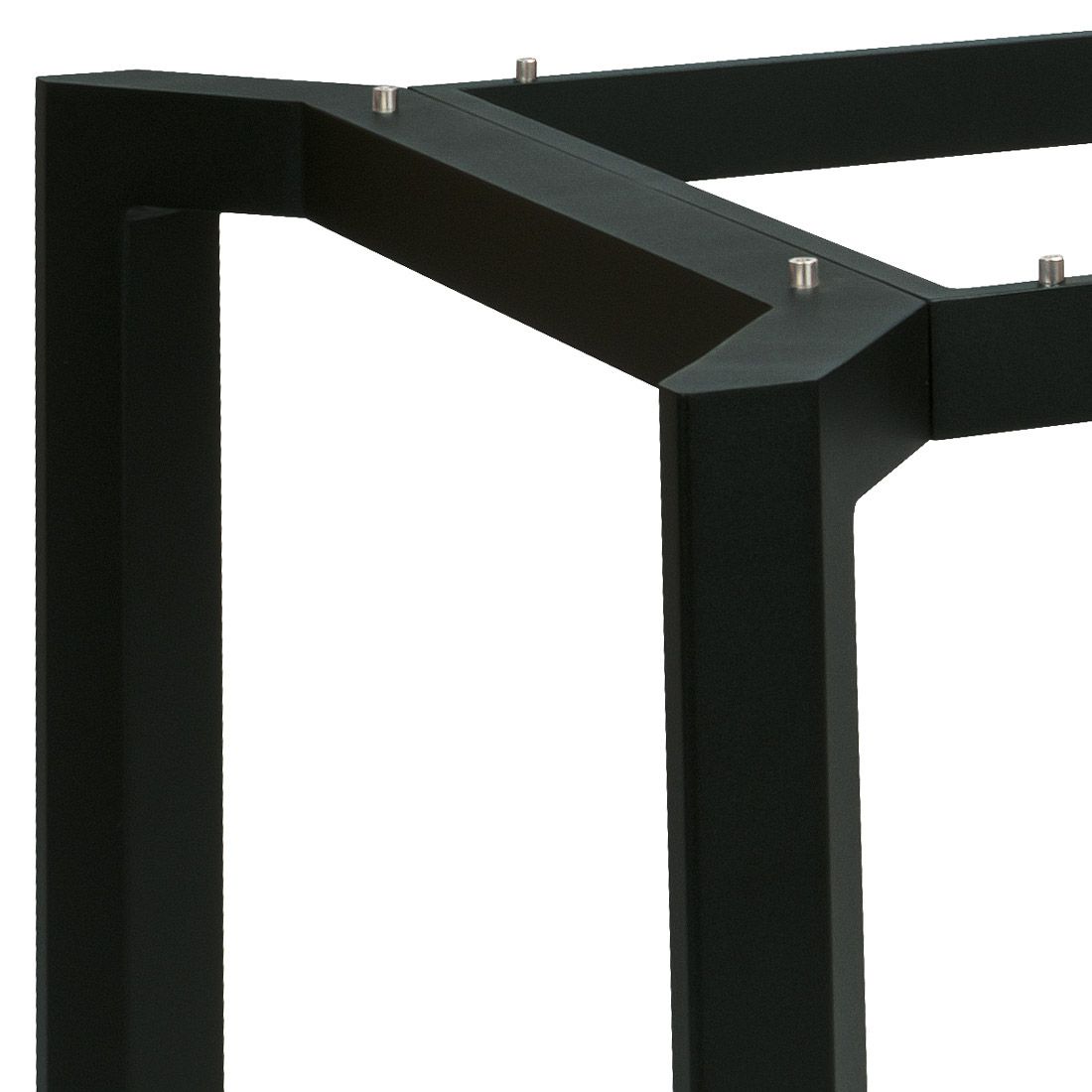 Bordunderstell Penta 90x90 cm aluminium svart matt detalj