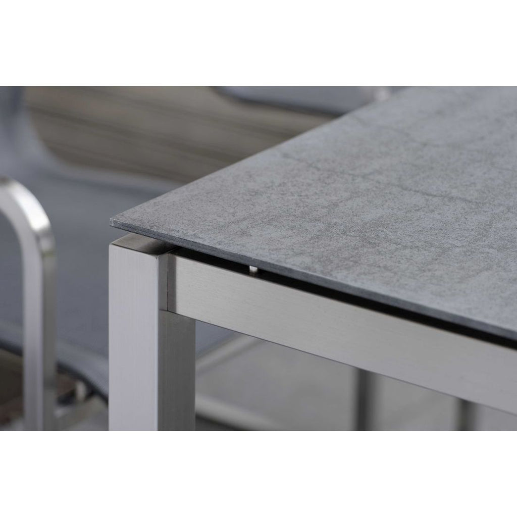 Bordunderstell rustfritt stål 160x90 cm firkantrør Stern monteringsdetalj