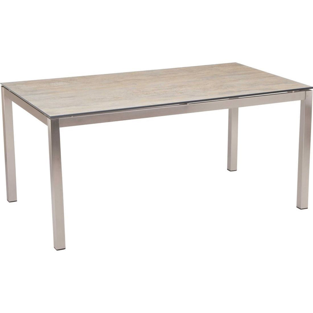 Bordunderstell rustfritt stål 160x90 cm firkantrør Stern fra siden