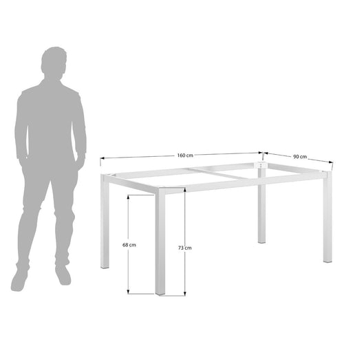 Bordunderstell rustfritt stål 160x90 cm sølv - OUTLIV bakside
