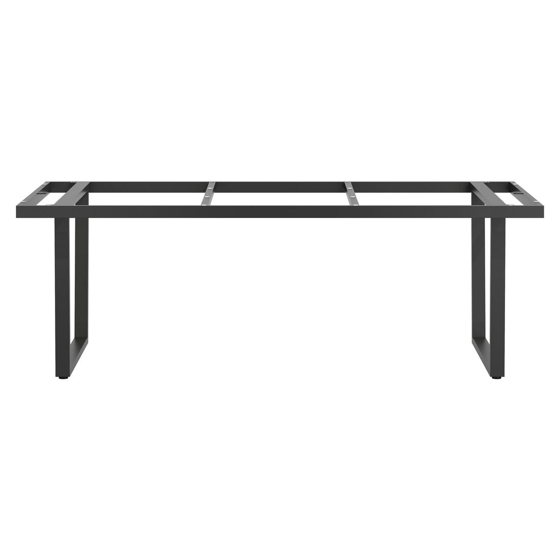 Montert Bordunderstell rustfritt stål 220x100 cm antrasitt på terrasse