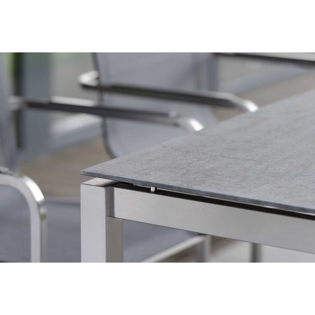 Montert bordunderstell rustfritt stål 250x100 cm sølv - Stern i hage