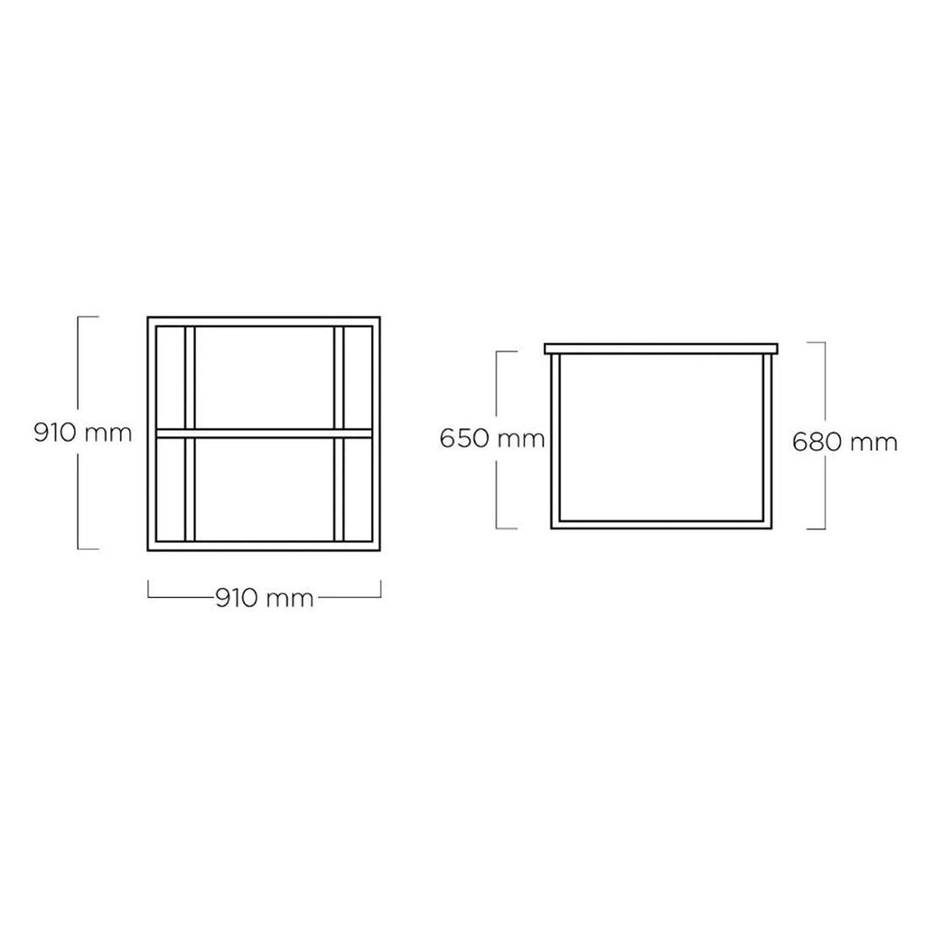 Bordunderstell Skate 91x91 cm aluminium antrasitt bakside