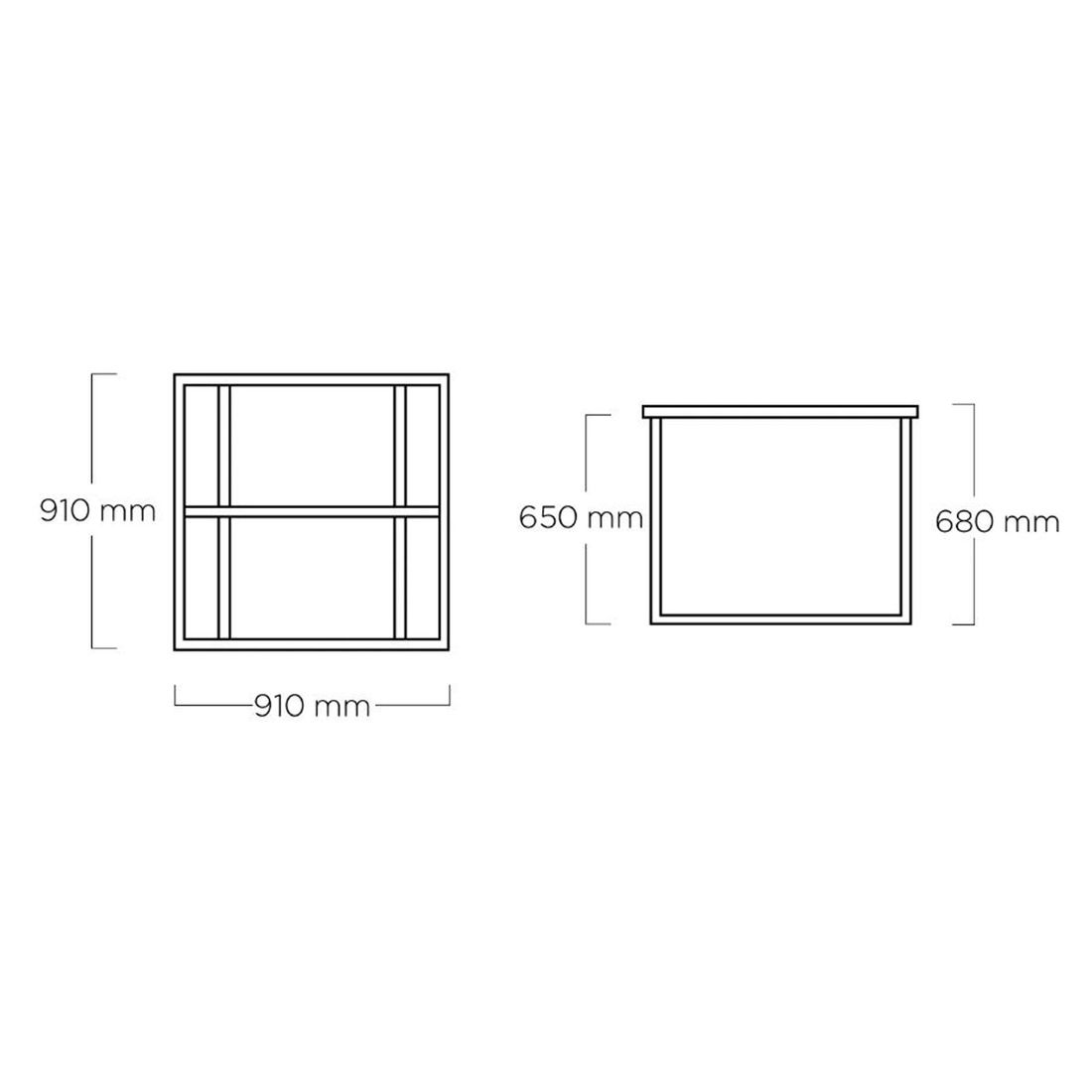Bordunderstell Skate 91x91 cm aluminium antrasitt bakside