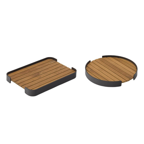 Brett Carry aluminium/teak 48x32,5 cm Zebra bakside