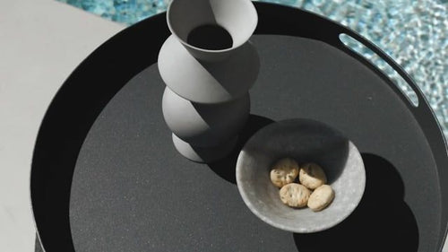 Brett Knuff for loungetaburett S Ø41 cm aluminium sett forfra