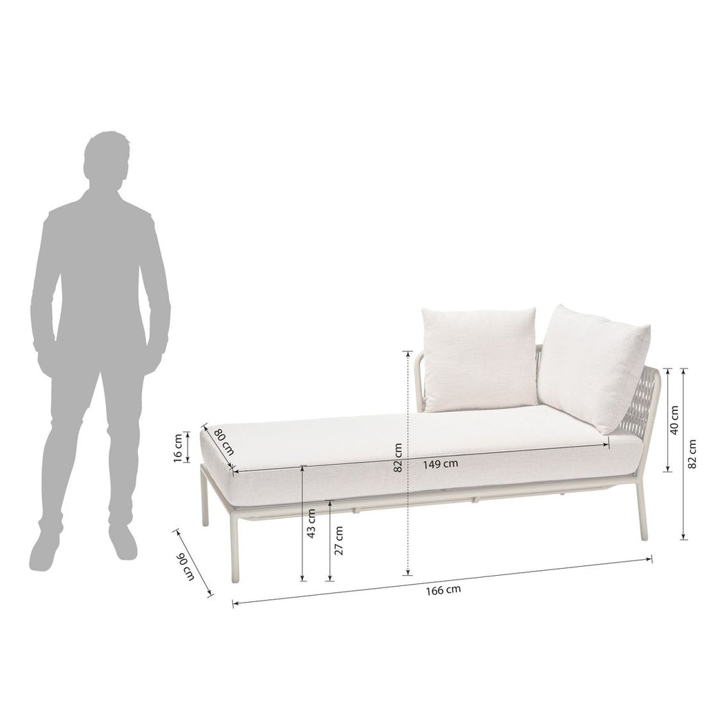 Chaiselongue lounge Romy aluminium tau 90x166 cm bakside