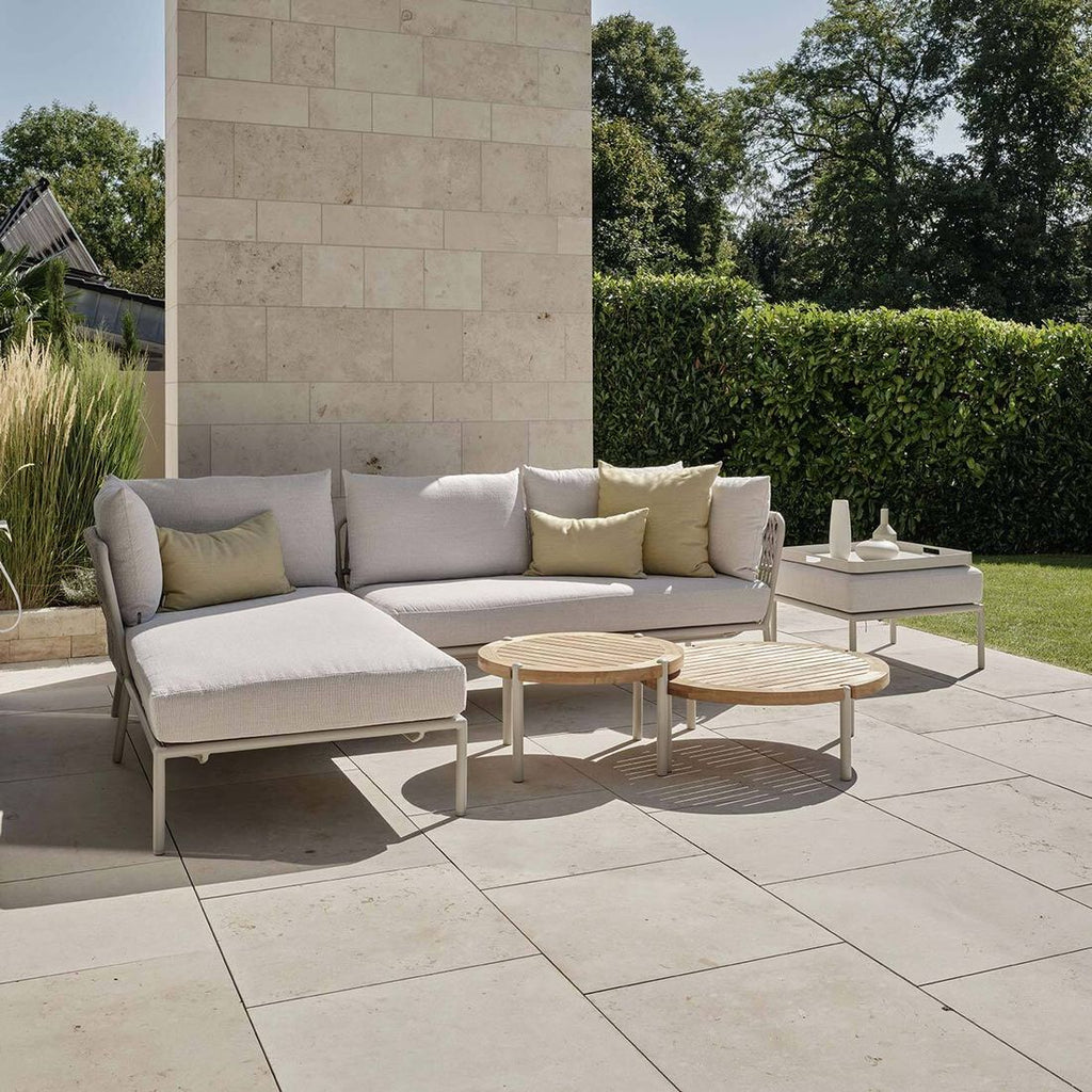 Chaiselongue lounge Romy aluminium tau 90x166 cm med puter