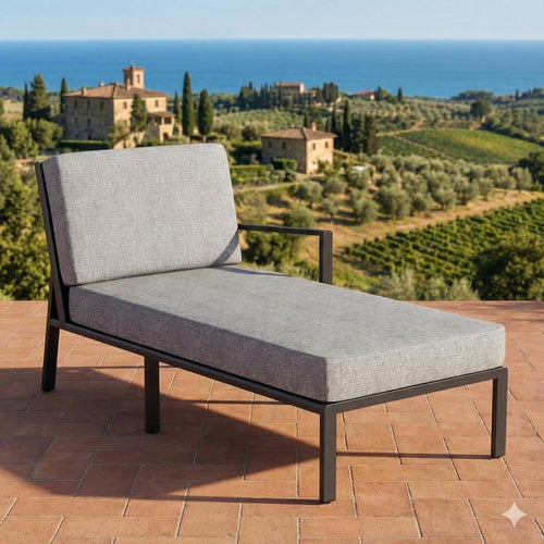 Chaiselongue lounge Zenith aluminium/olefin 89x181 cm sett fra foran