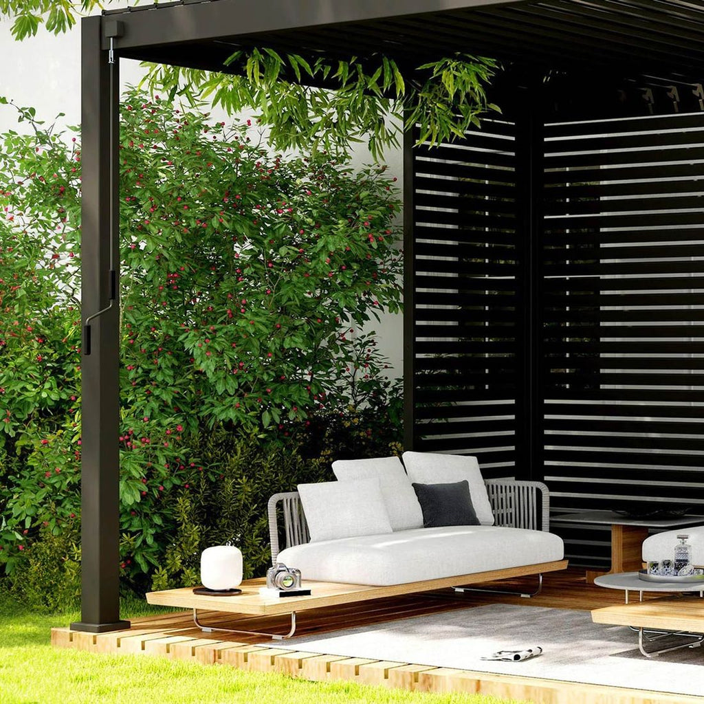 Pergola lamellvegg 93x236,5 cm aluminium antrasitt - Mirador