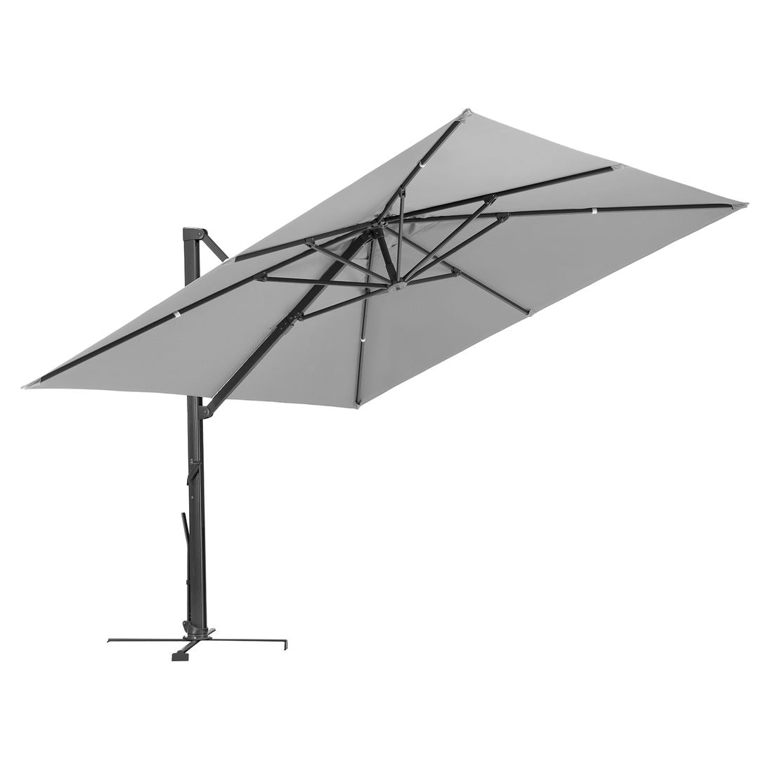 Fritthengende parasoll Rhodos Smart 300x300cm sølvgrå - Schneider