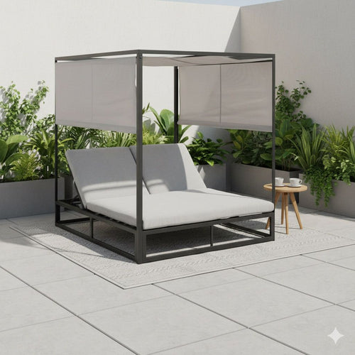 Daybed Anzio aluminium 162x200 cm antrasitt forfra