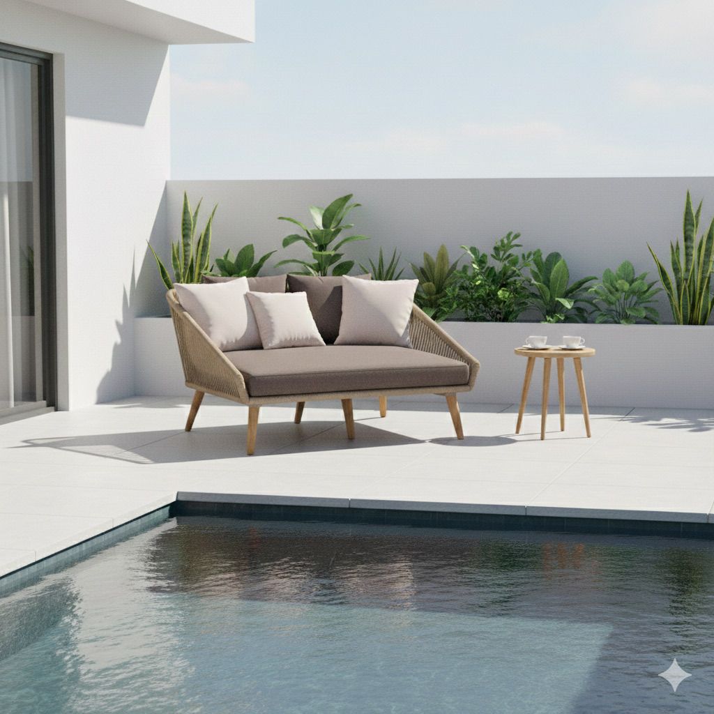 Daybed Avarua akasie/polypropylen 126x160 cm forfra